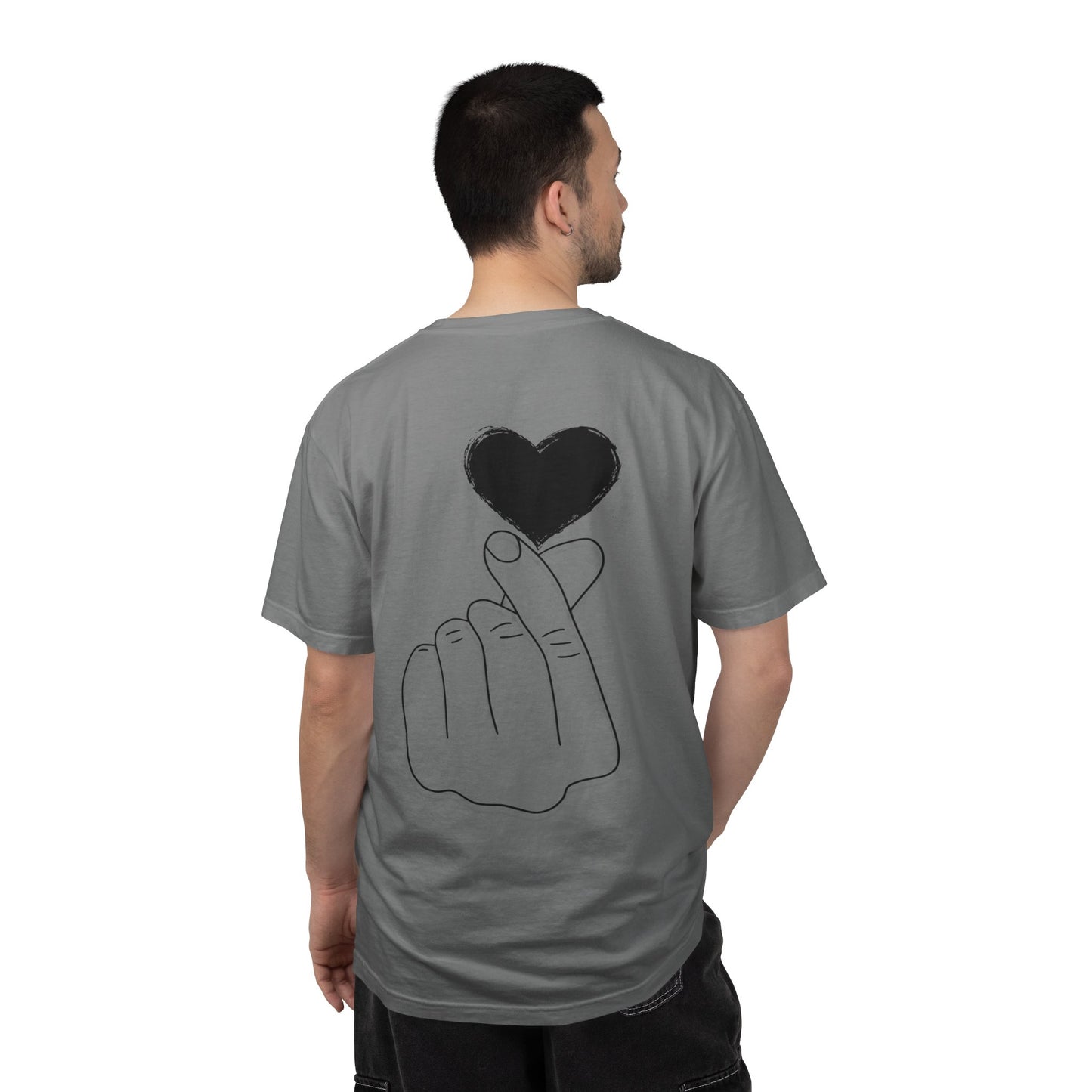 Unisex Garment-Dyed T-Shirt with Heart Design | Casual Trendy Wear for All Occasions