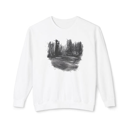 Scenic Minimalist Crewneck Sweatshirt - Cozy Art Tee for Nature Lovers, Gift for Her, Layering Essential, Perfect for Fall, Everyday Wear - TRV