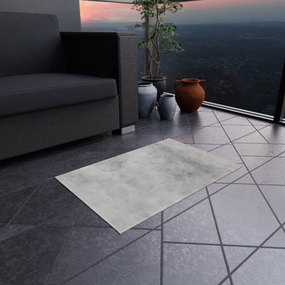 Modern gray outdoor rug by Printify, durable indoor-outdoor flooring ideal for patios and decks, featuring contemporary design.