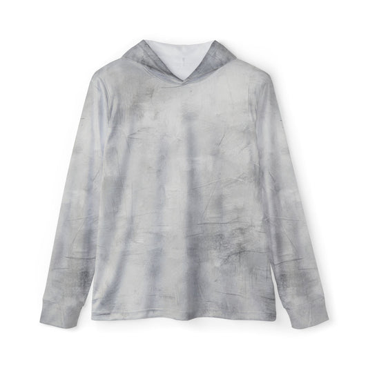Men's gray tie-dye warmup hoodie with all-over print, athletic style, featuring a cozy fit and casual design from Printify.