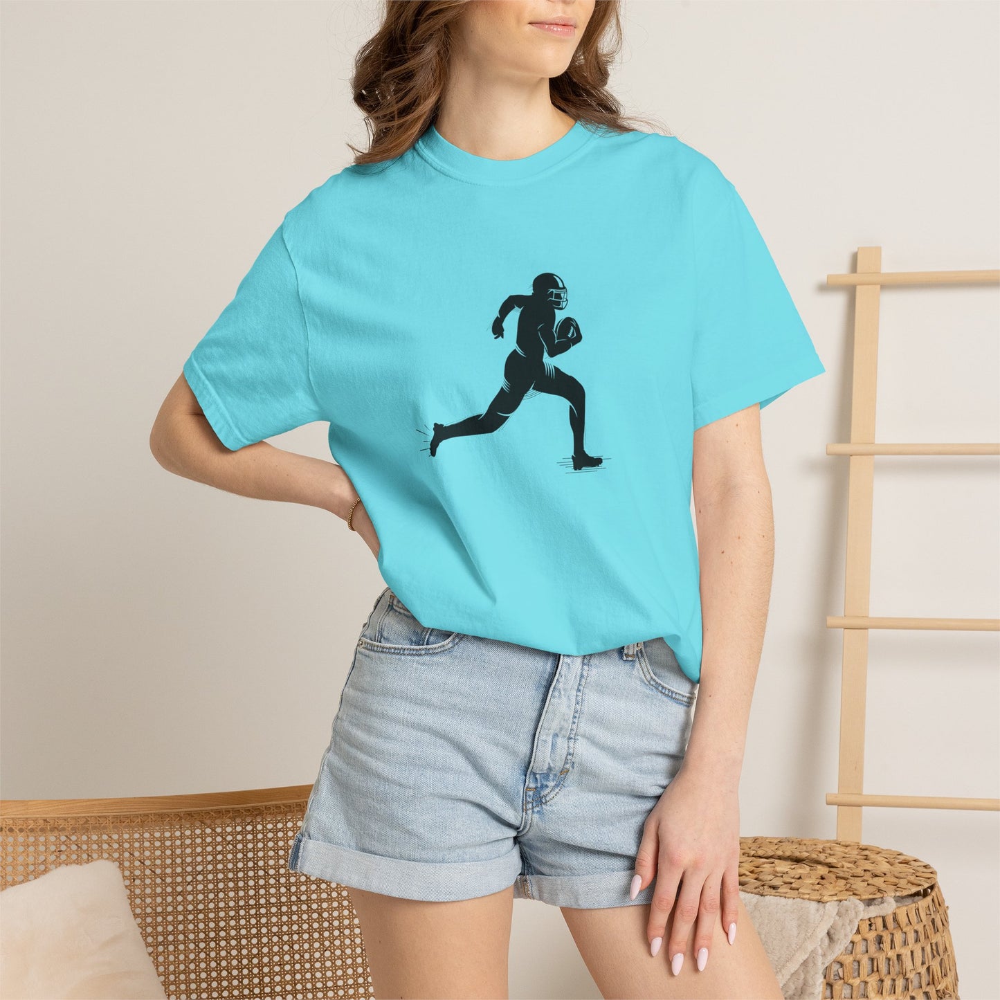 Football Player Graphic Unisex T-Shirt, Casual Sports Tee, Gift for Athletes, Workout Shirt, Everyday Wear, Unique Running Apparel