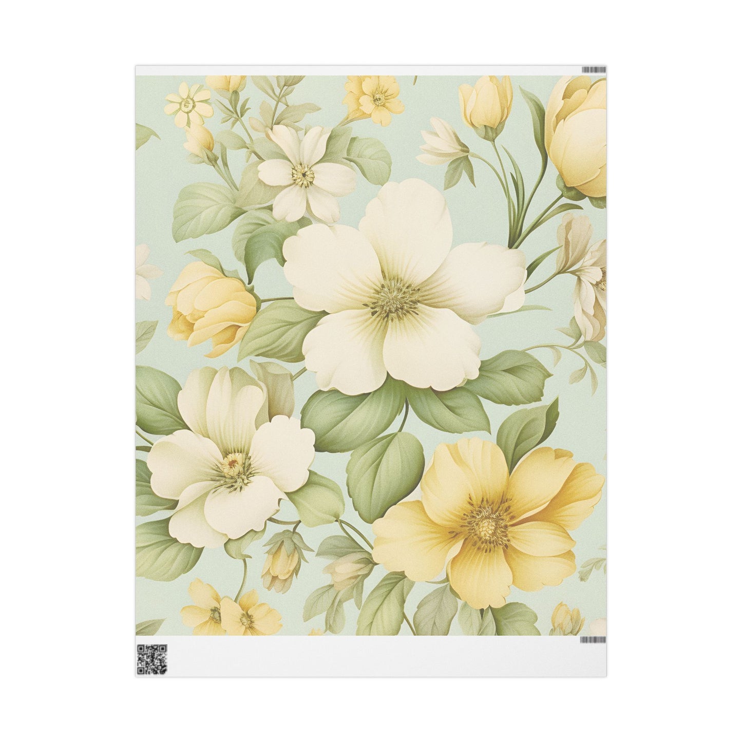 Floral Lemon Wrap — Citrus Blossom Wrapping Paper Roll