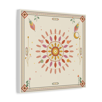 Boho Sun Mandala Matte Canvas