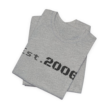 Vintage-style "Established 2006" graphic T-shirt by Printify featuring bold text, perfect as a birthday gift or casual wear.