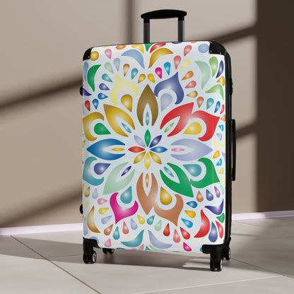 Colorful Mandala Carry-On Suitcase — Vibrant Floral Travel Luggage