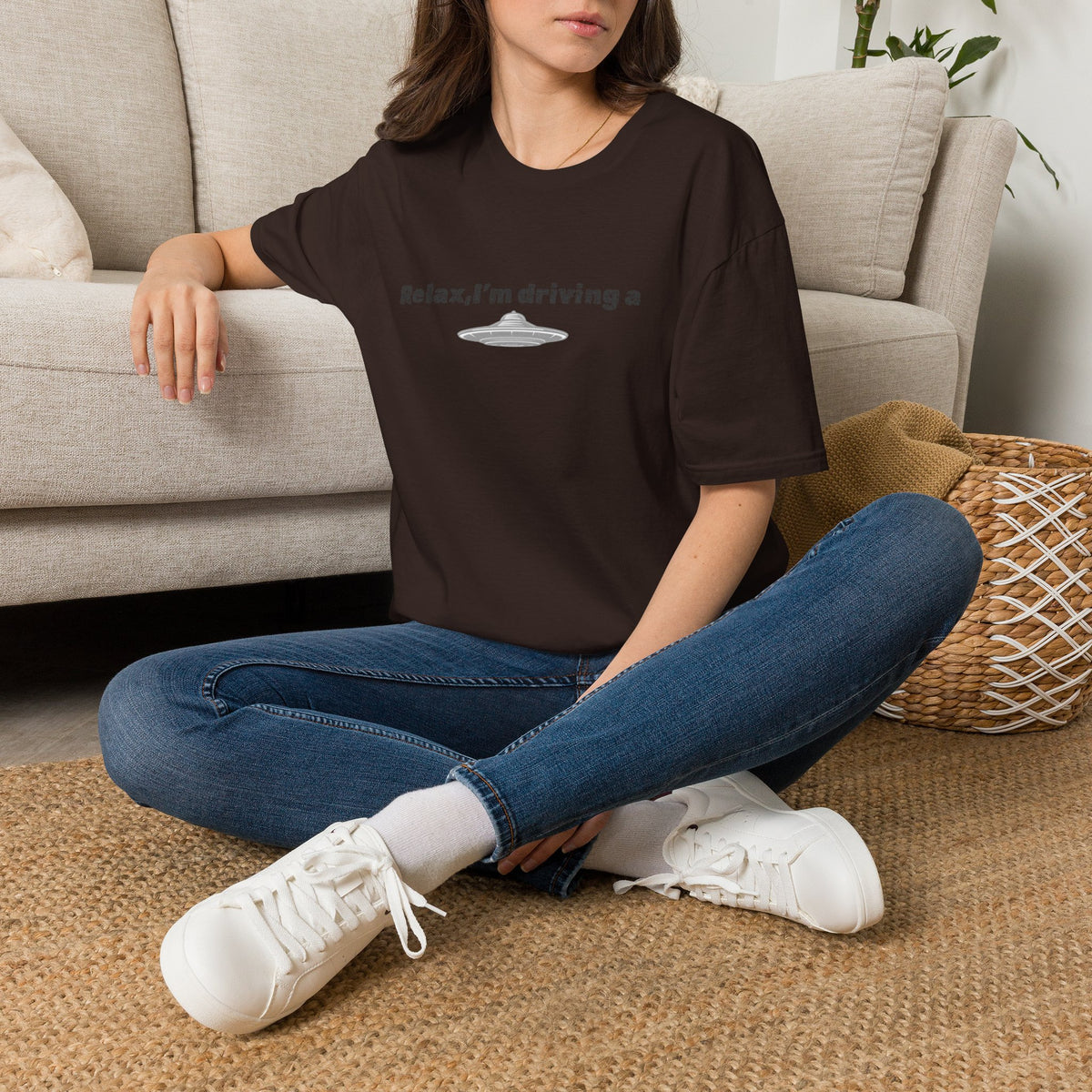 Printify UFO T-Shirt featuring a humorous alien graphic design, perfect for sci-fi fans and alien enthusiasts.