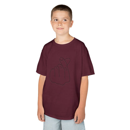 Cute Kids Heavy Cotton Tee - K-Pop Inspired Love Gesture