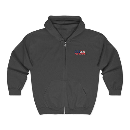 USA Flag Full‑Zip Hoodie — American Patriotic Zip-Up Sweatshirt