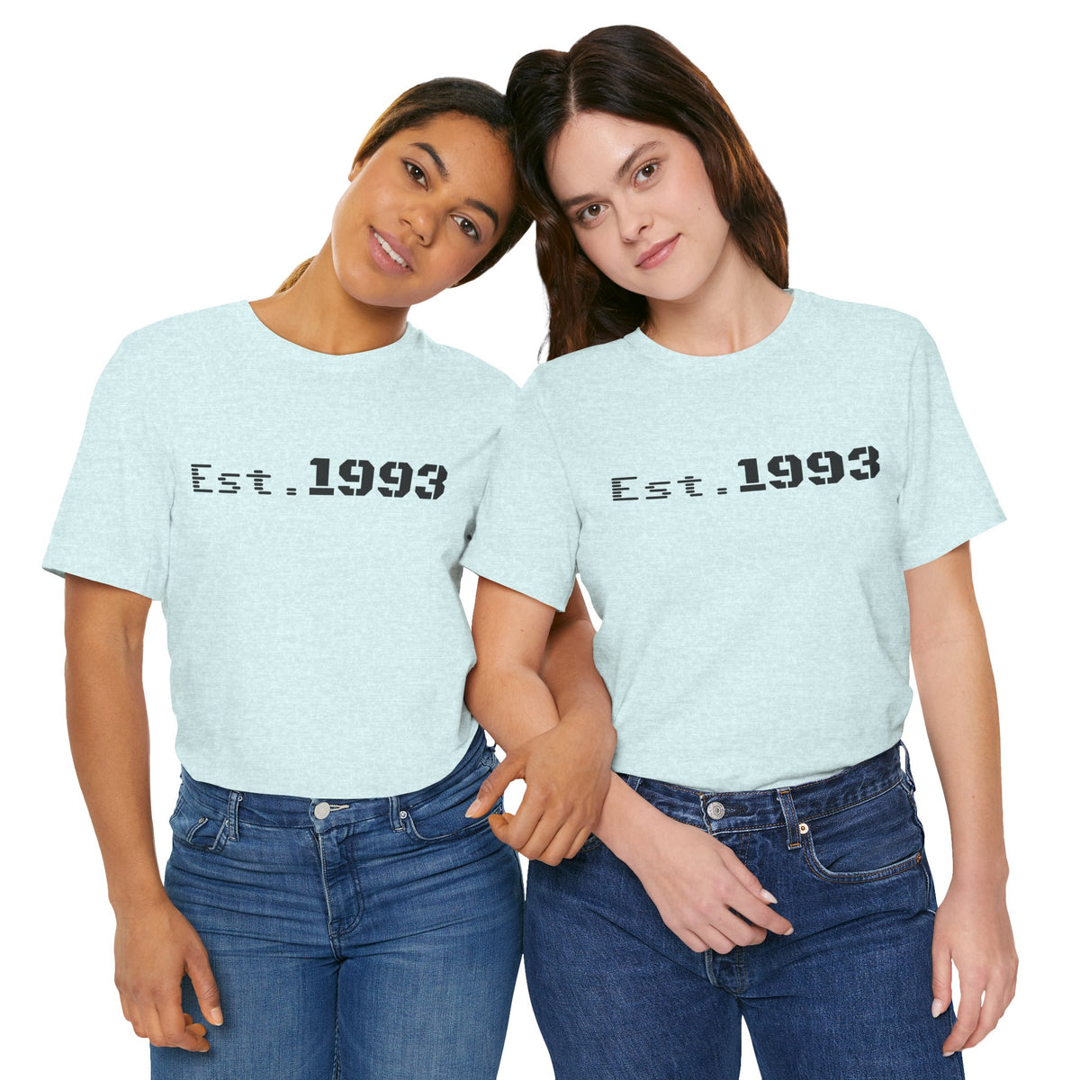 Vintage 1993 Est. T-Shirt by Printify featuring classic "Born in 1993" design on a casual cotton tee.