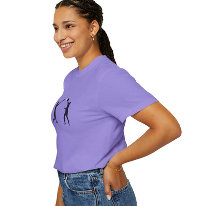 Minimal baseball players silhouette graphic T-shirt by Printify, featuring a simple baseball-themed design on a casual men's tee.