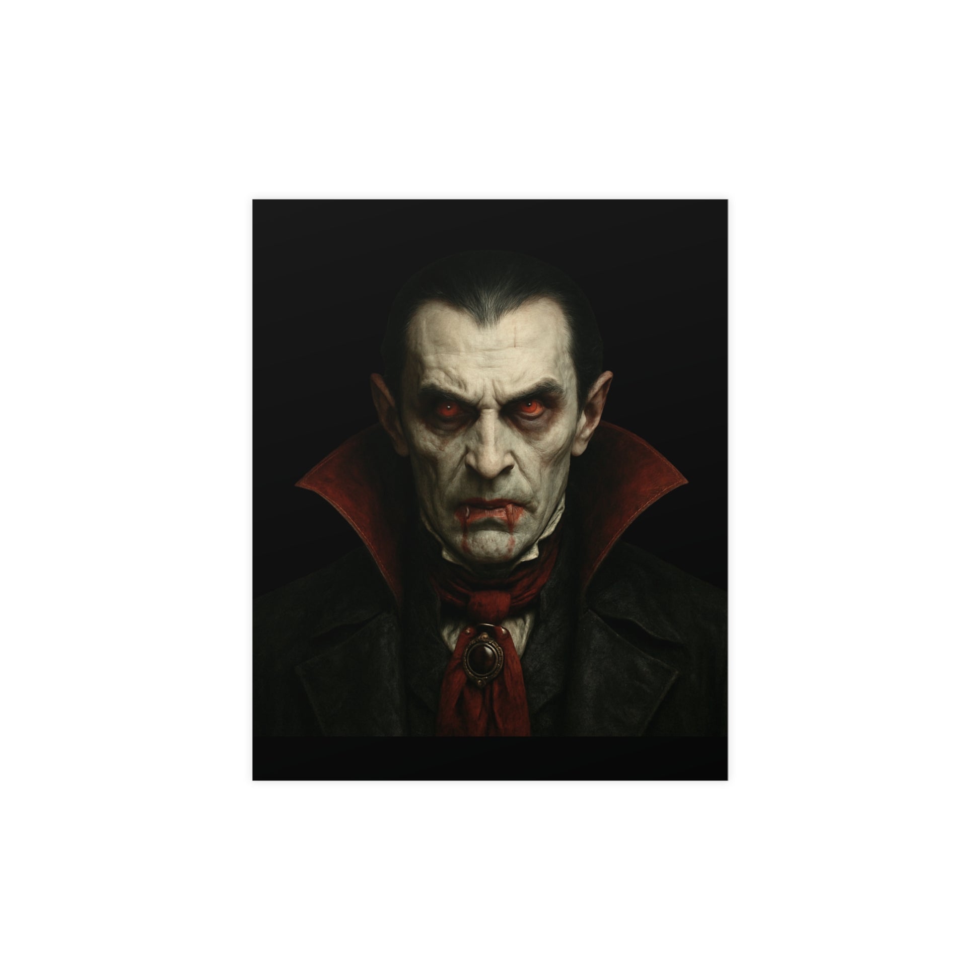 Gothic Vampire Art Poster, Spooky Wall Decor, Horror Room Accent, Perfect for Halloween, Gothic Decor, Home Office Artwork - TRV