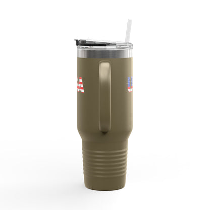 Insulated Travel Mug with USA Design - Perfect for Road Trips, Outdoor Adventures, and Gifts, 40oz Tumbler for Coffee, Tea, and More