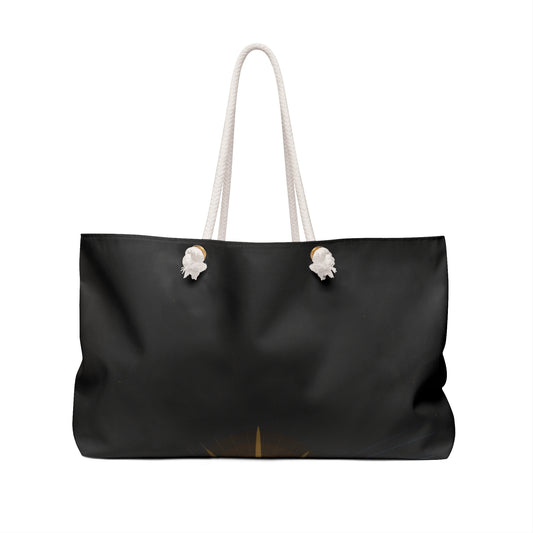 Sunburst Minimalist Graphic Weekender Bag | Black Beach Tote - TRV