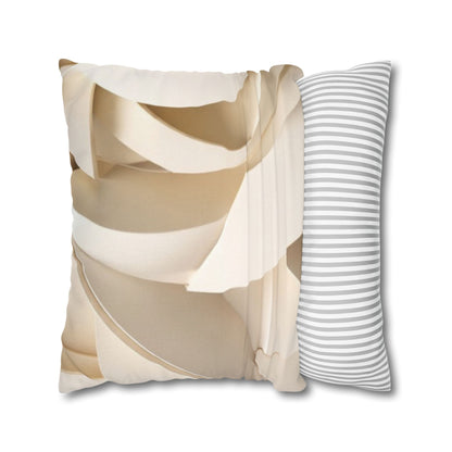 Beige Abstract Paper Swirl Pillowcase Spun Polyester Square Pillowcase