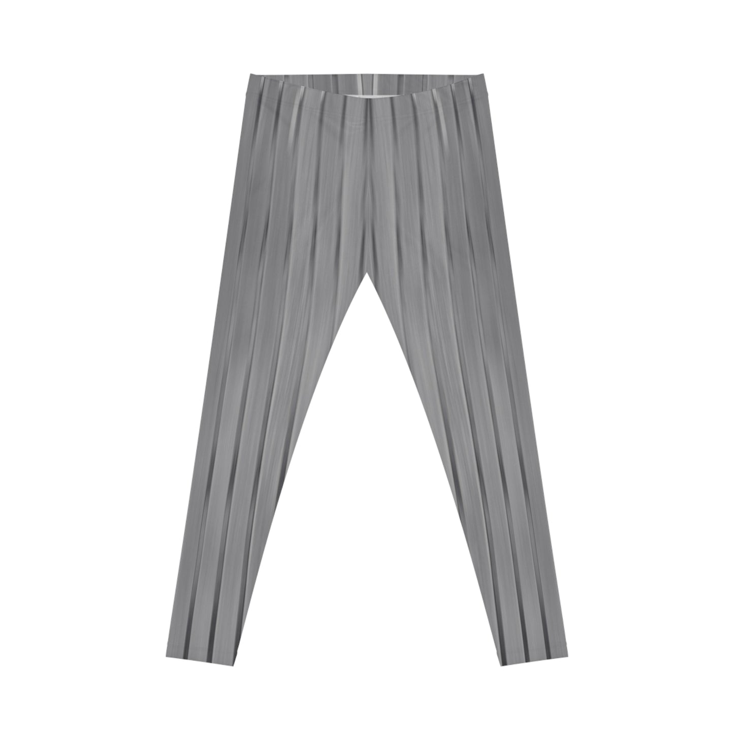 Gray pleated texture women's leggings with all-over print from Printify, showcasing a stylish and comfortable casual design.