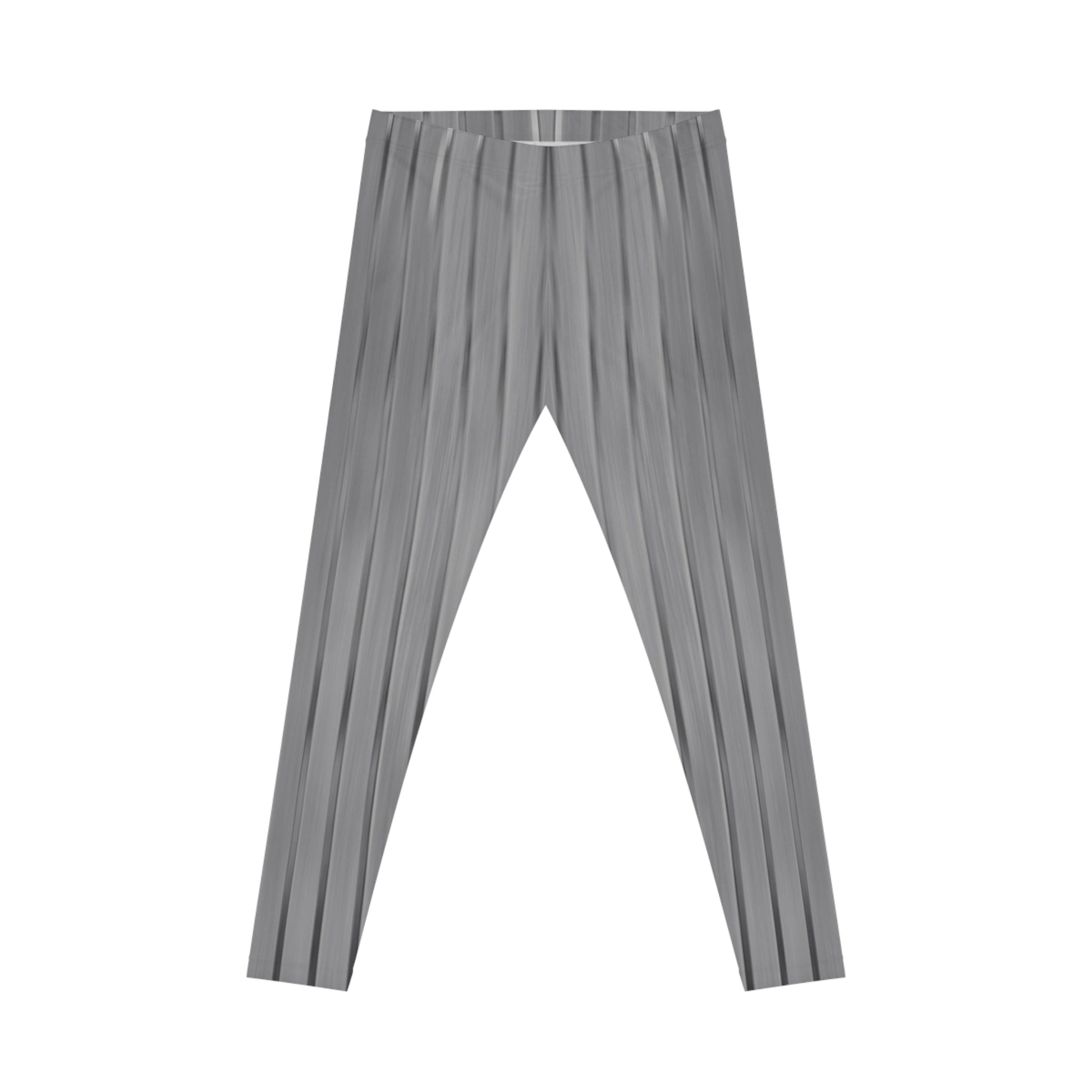 Gray pleated texture women's leggings with all-over print from Printify, showcasing a stylish and comfortable casual design.