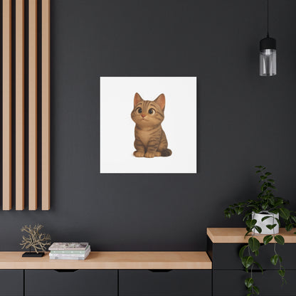 Adorable Cat Canvas Art, Cute Cat Wall Decor, Pet Lover Gift, Nursery Wall Art, Animal Print, Modern Home Decor - TRV