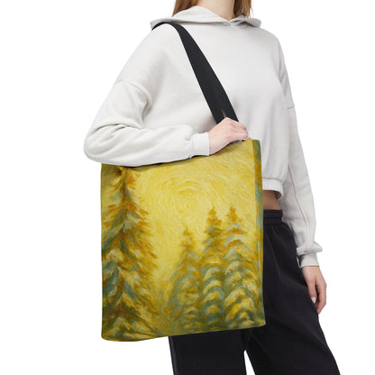 Eco-friendly canvas tote bag with artistic abstract design, perfect for beach or casual outings, by Printify.