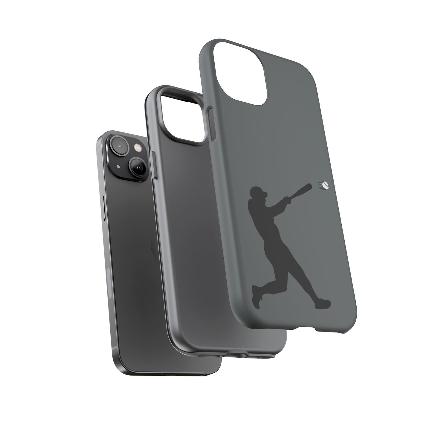 Printify baseball batter phone case, tough protective smartphone cover featuring a baseball player design for sports fans.