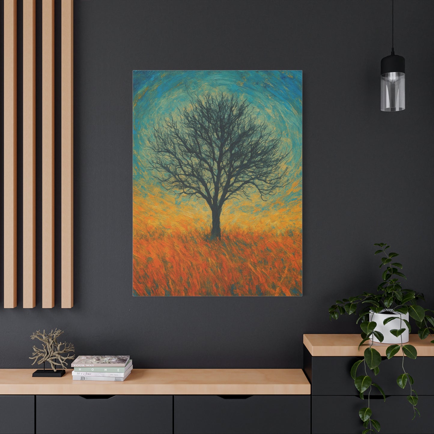 Artistic Tree Canvas Wall Art, Matte Stretched Canvas, Natural Decor for Home, Office, Gift for Nature Lovers, Bohemian Wall Decor