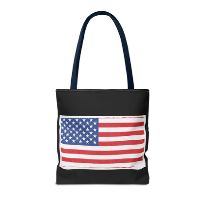 Patriotic Tote Bag, American Flag Carryall, Beach Bag, Reusable Shopping Tote, Independence Day Gift - TRV