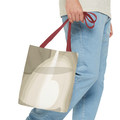 Neutral Abstract Light Beam Tote Bag | Minimalist Geometric Pattern