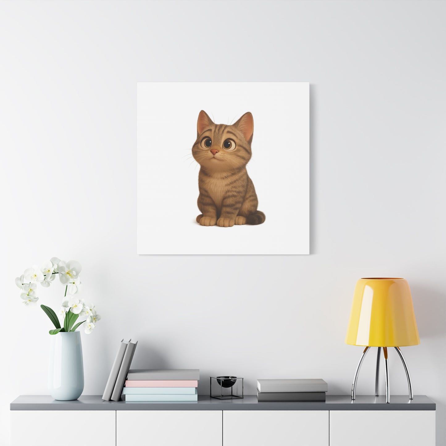 Adorable Cat Canvas Art, Cute Cat Wall Decor, Pet Lover Gift, Nursery Wall Art, Animal Print, Modern Home Decor - TRV