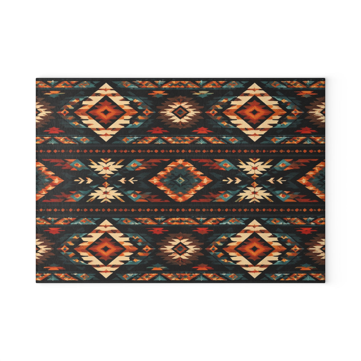 Southwest Aztec Glass Cutting Board – Rustic Tribal Pattern Kitchen Board
