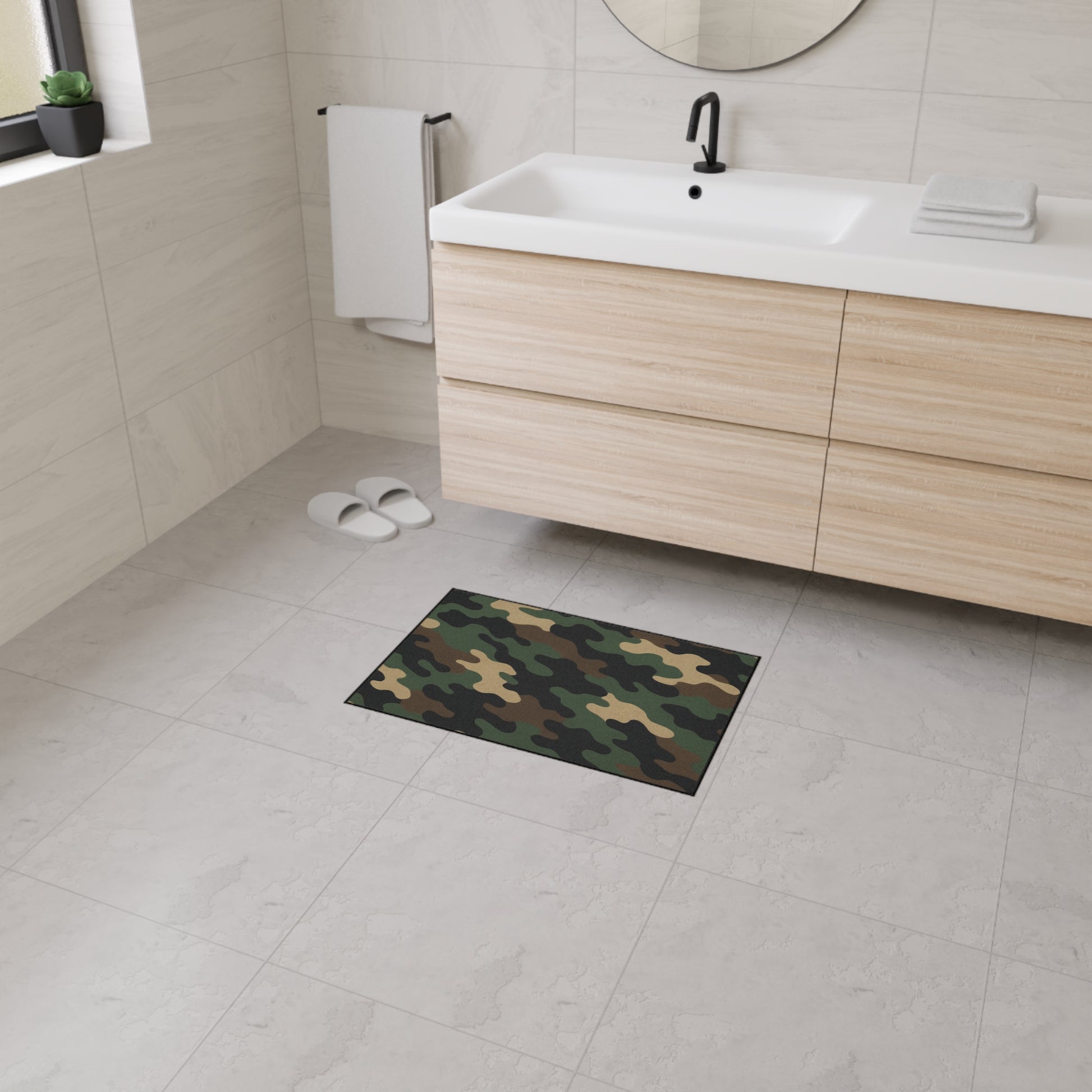 Heavy duty Printify floor mat with textured surface, durable rubber backing, ideal for high-traffic areas and protective flooring.
