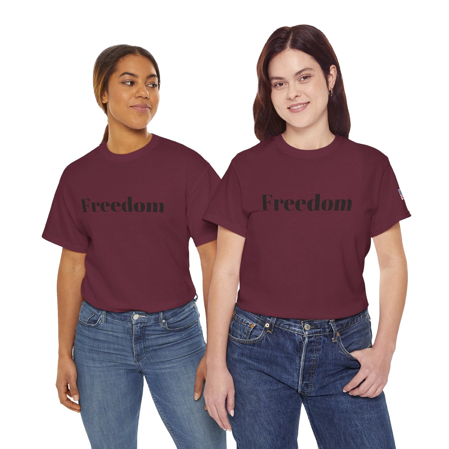 Freedom script tee | T-Shirt, American flag sleeve - TRV