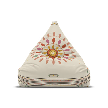 Boho Sunburst Bean Bag Cover — Floral Mandala Pattern