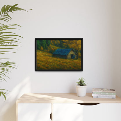 Framed Matte Canvas Print, Rustic Artwork, Farmhouse Decor, Nature Wall Art, Gift for Home, Autumn Decor, Landscape Painting