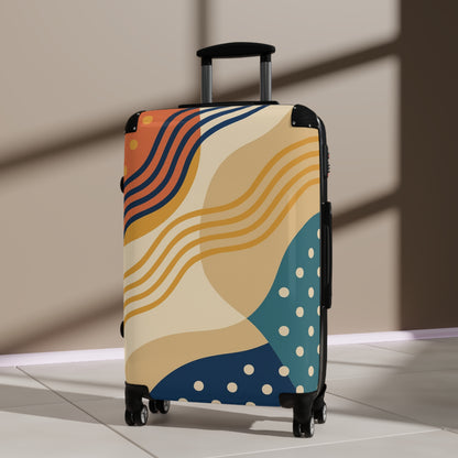 Abstract Waves Carry-On Suitcase — Colorful Modern Travel Luggage