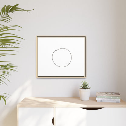 Framed matte canvas wall art featuring a minimal circular line design, by Printify, perfect for modern home decor.