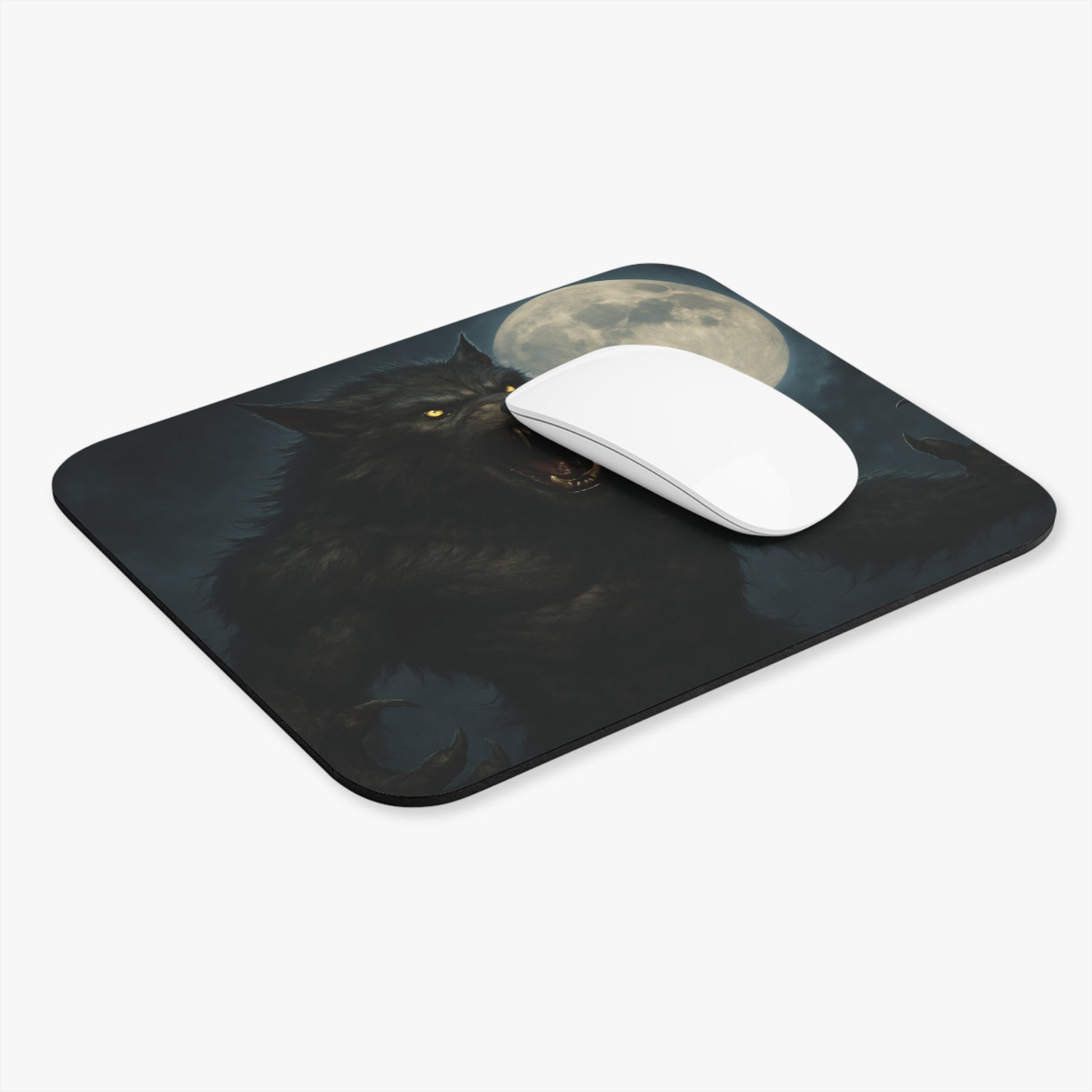 Moonlit Werewolf Mouse Pad | Gaming Desk Accessory, Gifts for Gamers, Unique Office Decor, Halloween or Horror Theme - TRV
