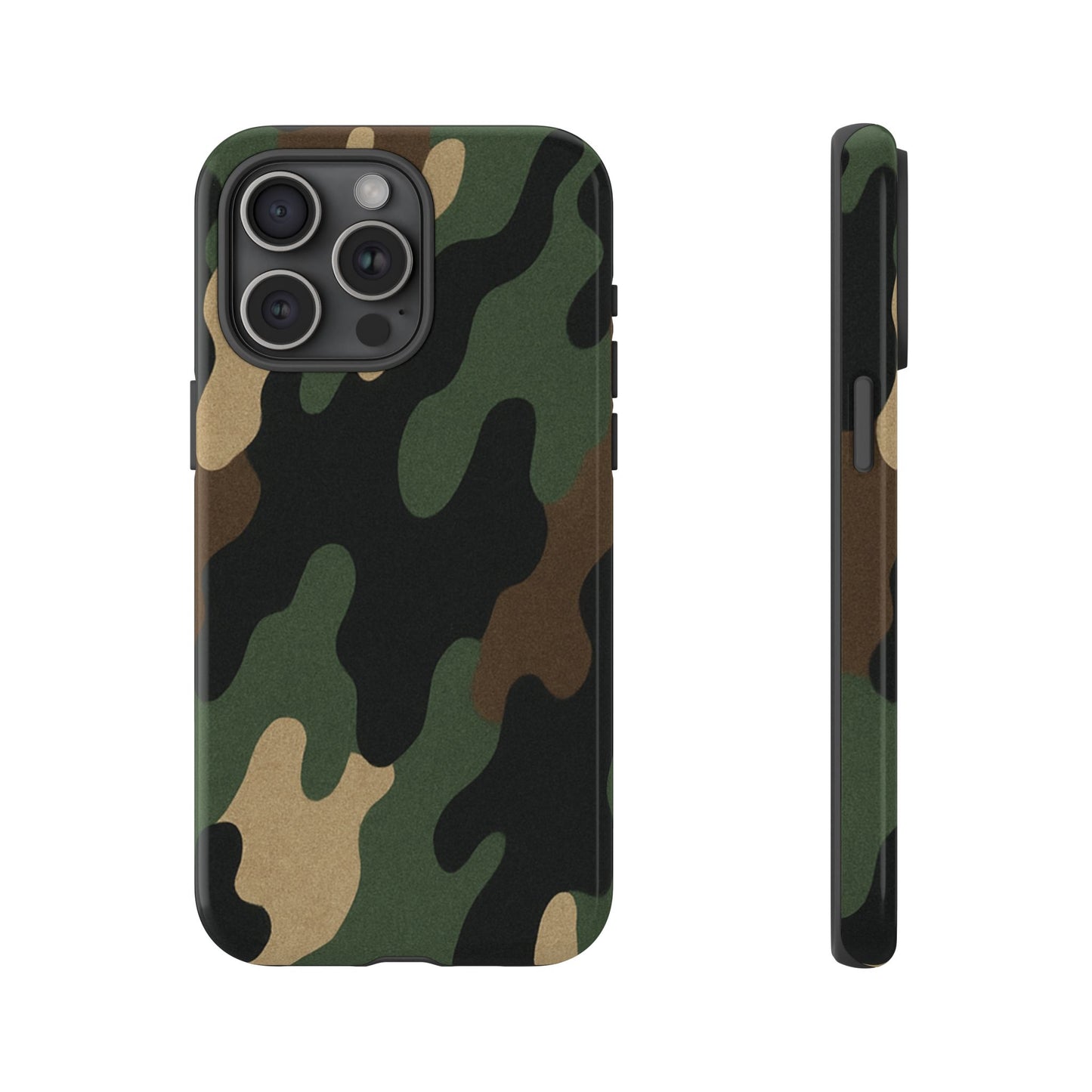 Rugged military green camo phone case by Printify, protective cover for smartphones with durable, tough design.