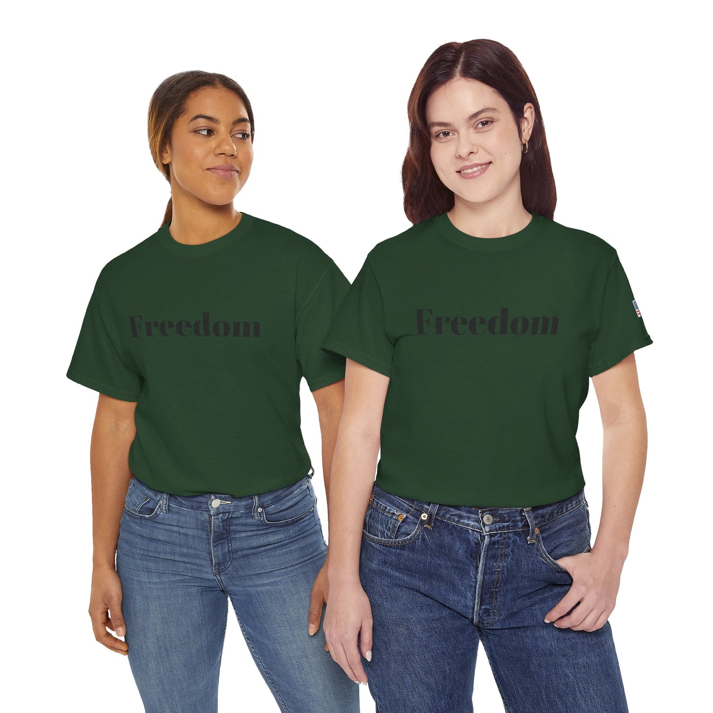 Freedom script tee | T-Shirt, American flag sleeve - TRV