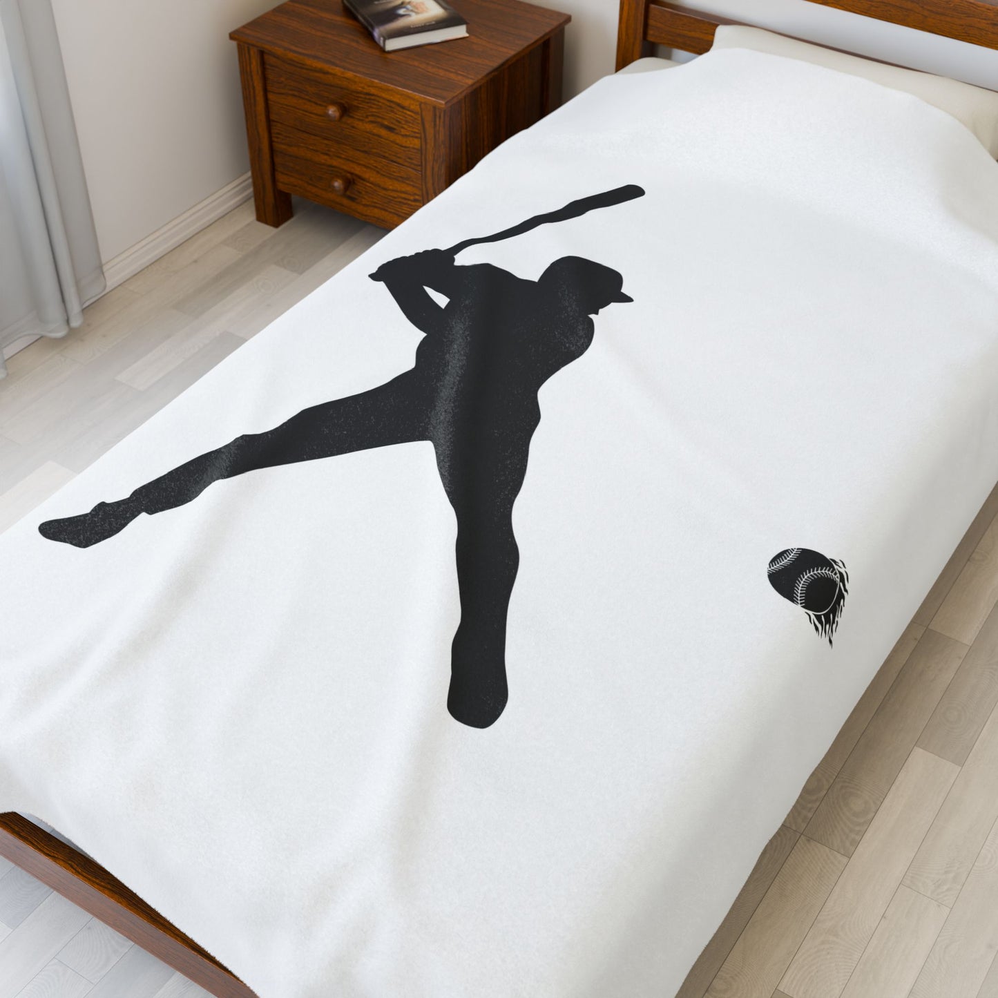 Baseball Player Plush Blanket | Soft Sports Throw, Cozy Gift for Athletes, Home Decor, Game Day Blanket, Perfect for Birthdays - TRV