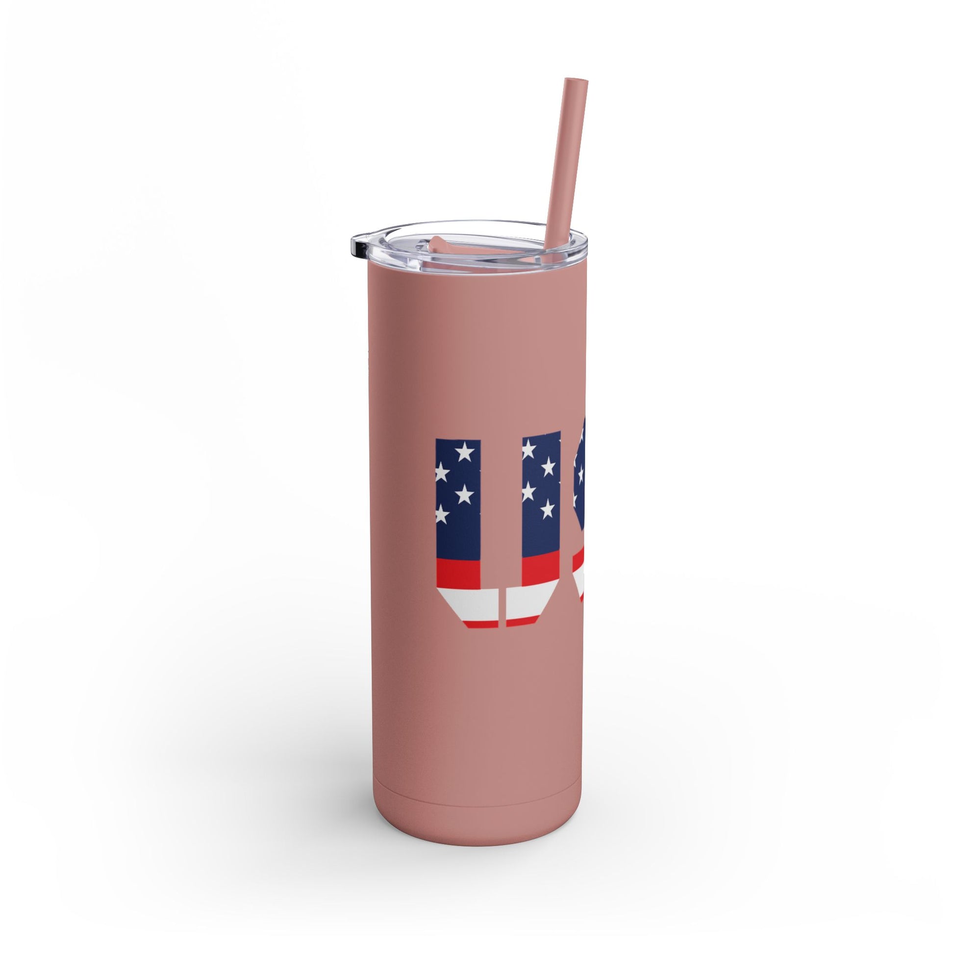 USA Flag Tumbler - 20oz Skinny Matte Drinkware, Travel Mug, Patriotic Gift, Fourth of July, Summer BBQ, Camping, Outdoor - TRV
