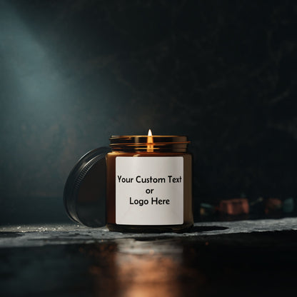 Custom Amber Soy Candle — Personalized Scented Jar (Multi-Size)