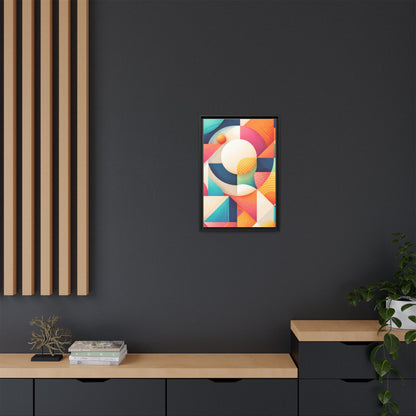 Colorful Geometric Abstract Art Matte Canvas Framed