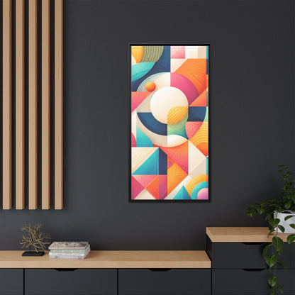 Colorful Geometric Abstract Art Matte Canvas Framed