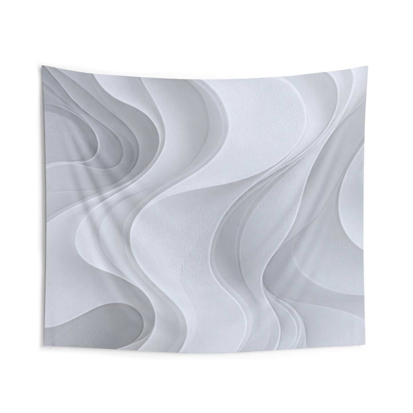 Abstract White Wave Tapestry — Modern Minimalist Wall Art