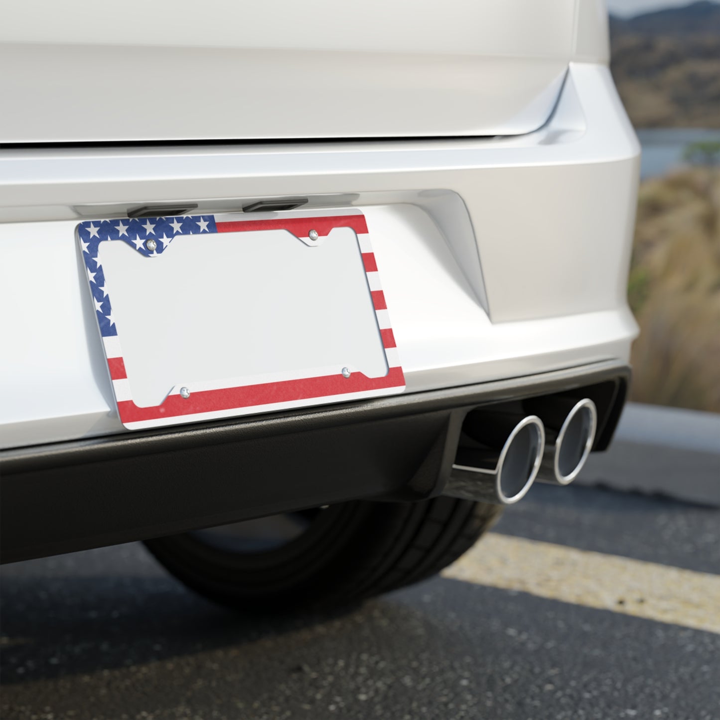 American Flag Metal License Plate Frame