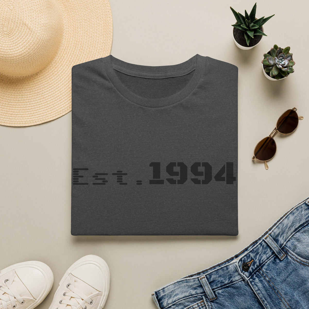 Vintage 1994 Est. graphic T-shirt by Printify featuring retro design and bold print, ideal for casual wear.