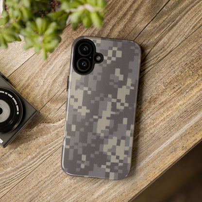 Digital camouflage tough phone case by Printify, rugged protective cover for smartphones with digital camo pattern.