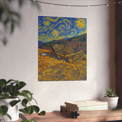Matte Vertical Posters of Starry Night - Art Print for Home Decor, Wall Art, Gift for Art Lovers, Bacground for Celebrations - TRV
