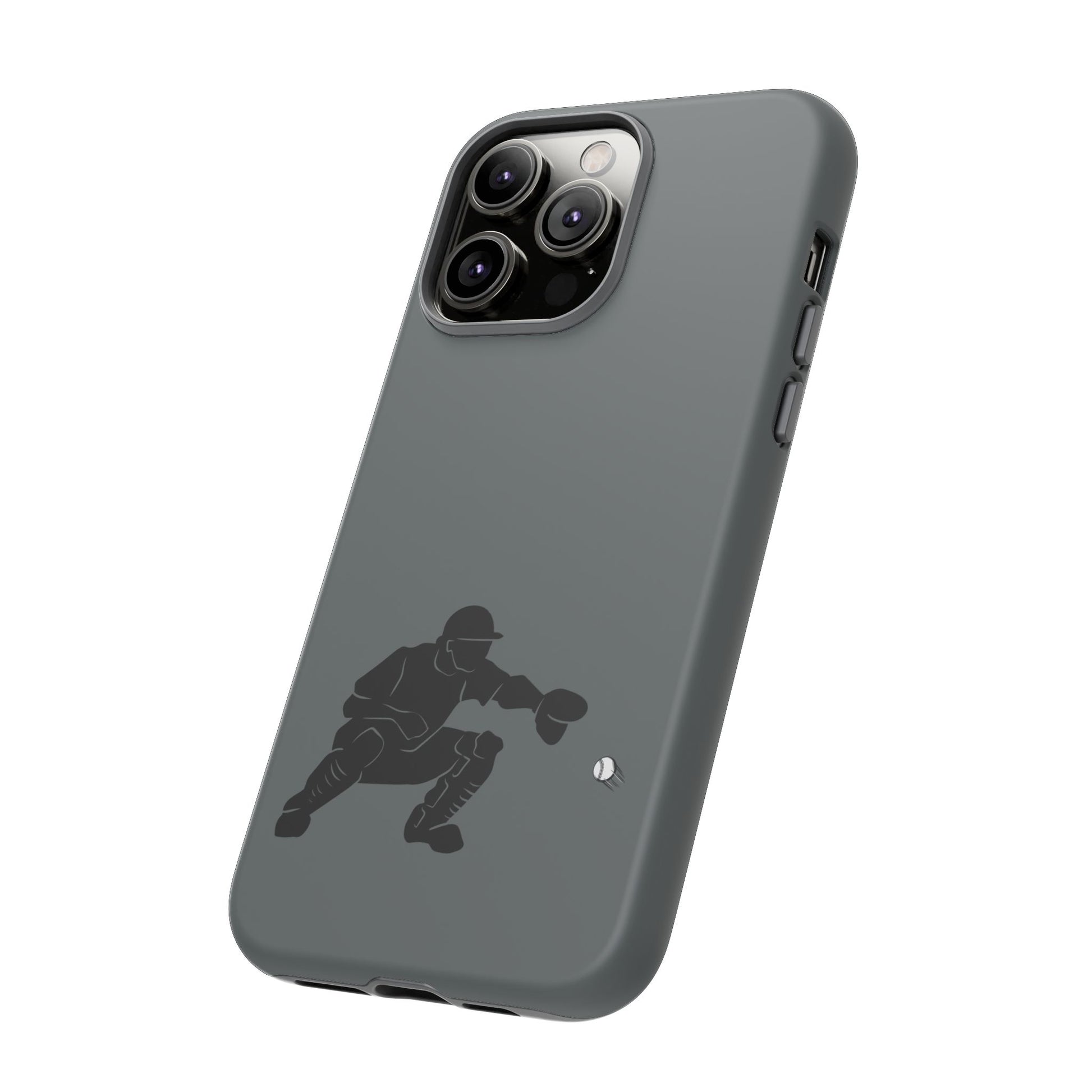Printify baseball catcher phone case, durable protective cover with baseball glove and ball design for smartphones.