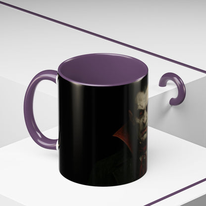 Gothic Dracula Vampire Accent Coffee Mug | Spooky Halloween Gift, Unique Home Decor, Collector's Mug, Coffee Lover's Gift