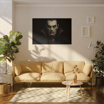 Vampire Portrait Canvas Wall Art – Gothic Dracula Matte Stretched Print